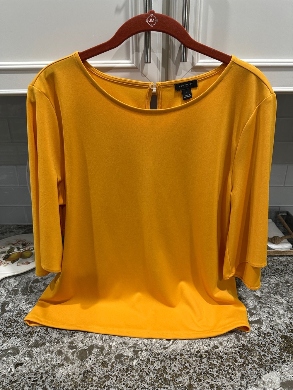 NEW Ann Taylor Women's Mustard Yellow Boatneck Top